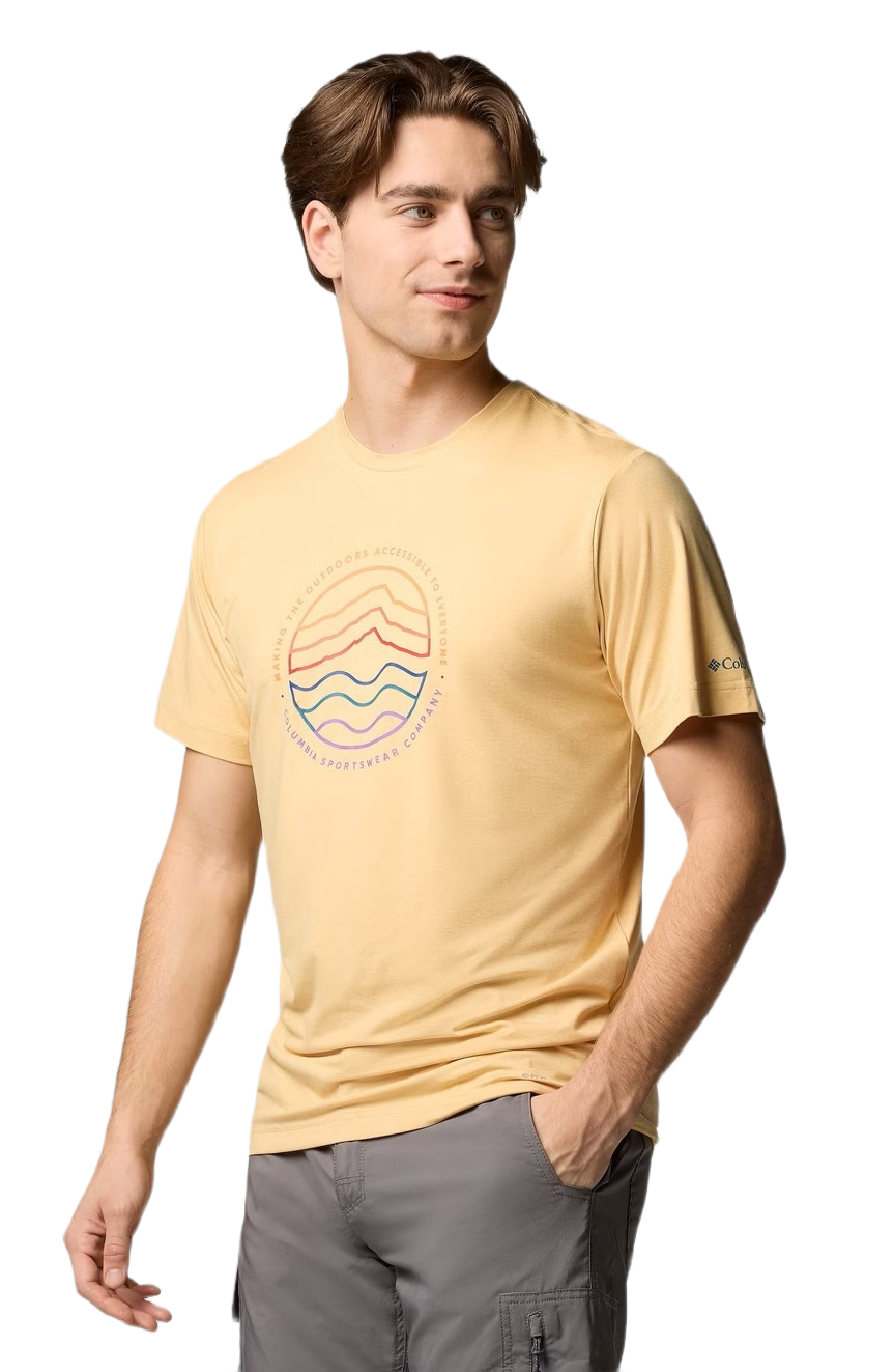 Tee-shirt sport respirant homme Columbia LAKEFONT TRAIL jaune 3