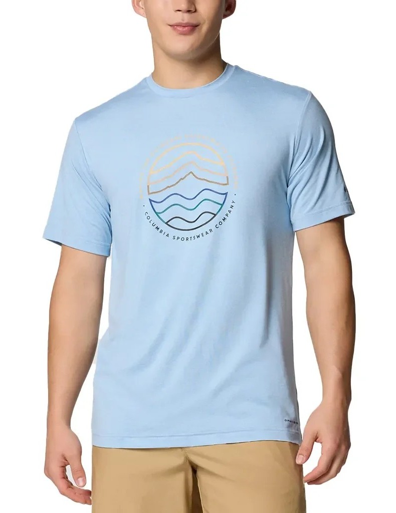 Tee-shirt sport respirant homme Columbia LAKEFONT TRAIL bleu 2