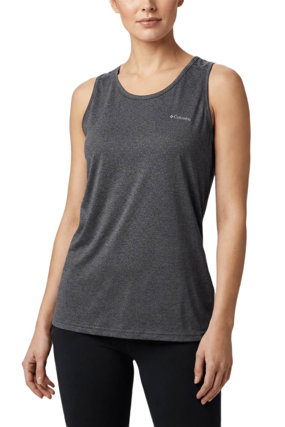 Débardeur sport randonnée respirant femme Columbia SUNLIGHT PEAK bleu grisé 2
