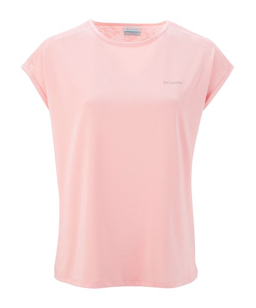 Tee-shirt sport randonnée respirant femme Columbia SUNLIGHT PEAK rose 1