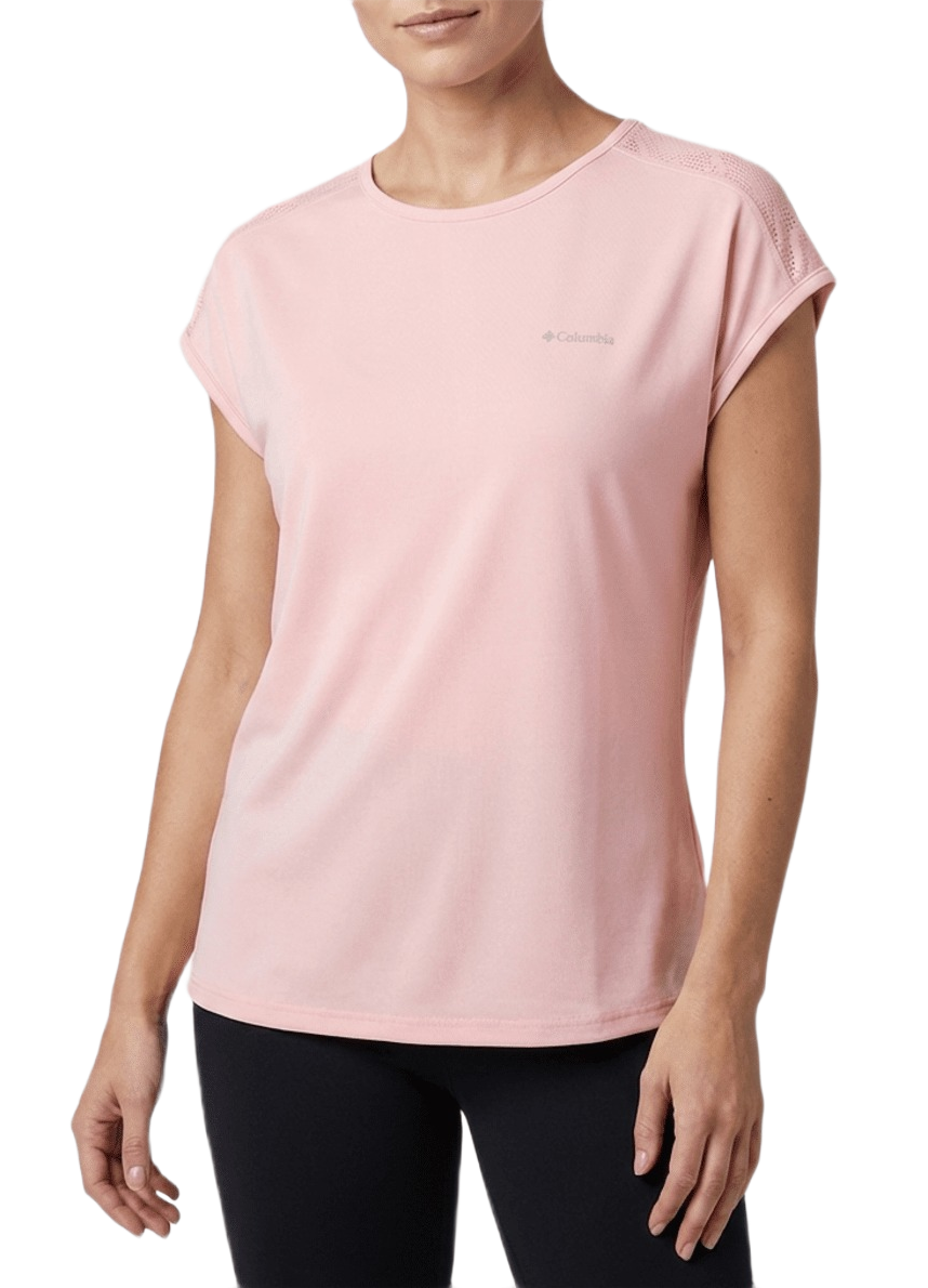 Tee-shirt sport randonnée respirant femme Columbia SUNLIGHT PEAK rose 2