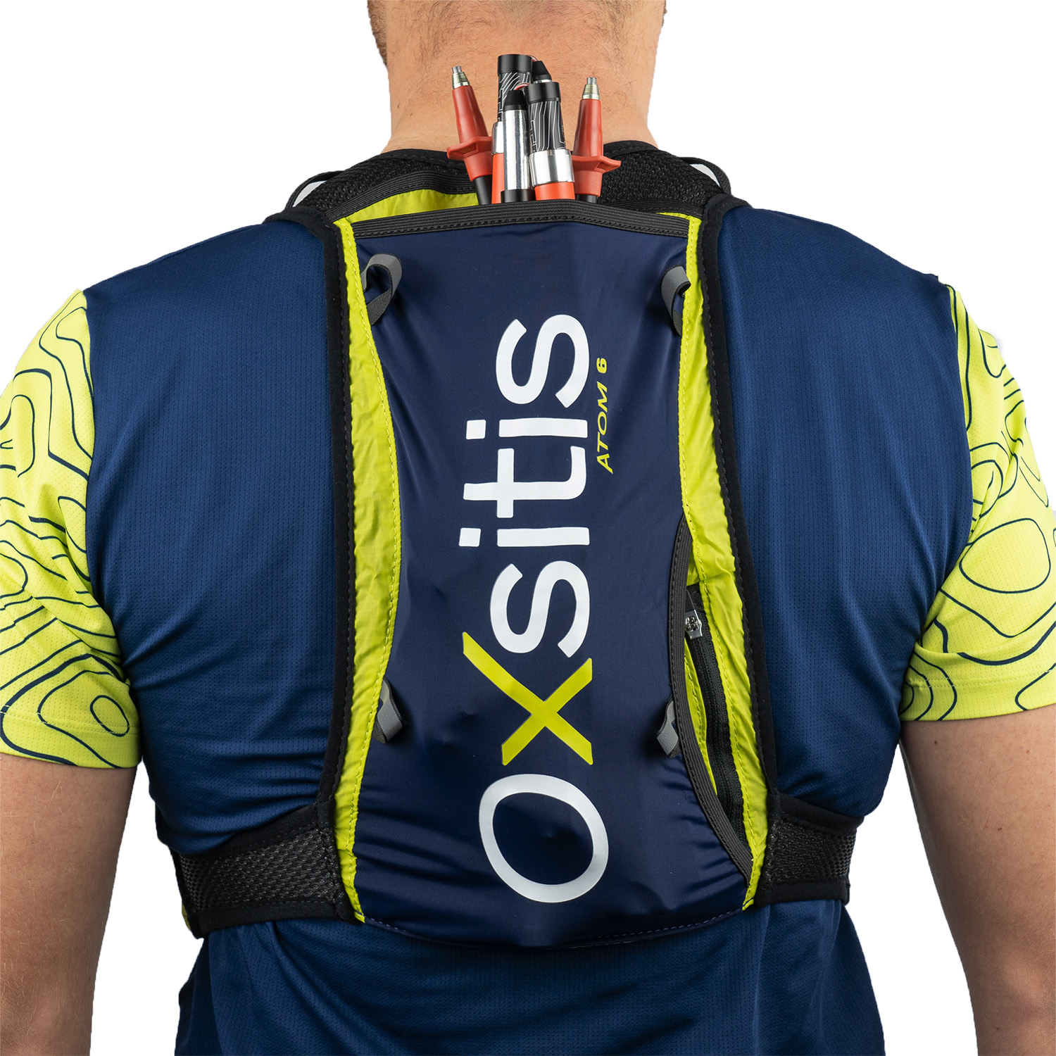 Gilet de trail 6 litres unisexe OXSITIS Atom 6 Bleu marine Noir Vert 3
