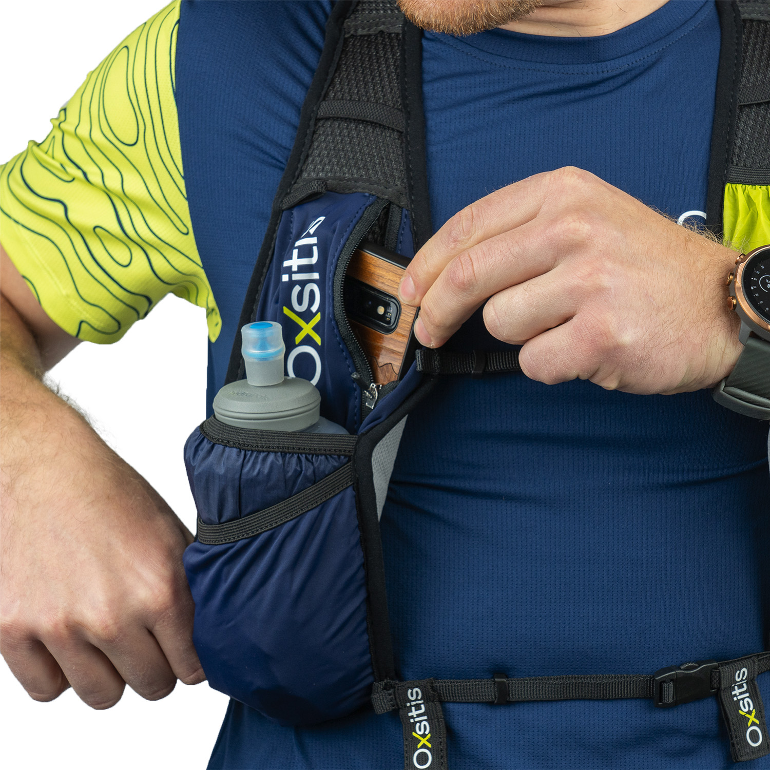 Gilet de trail 6 litres unisexe OXSITIS Atom 6 Bleu marine Noir Vert 5
