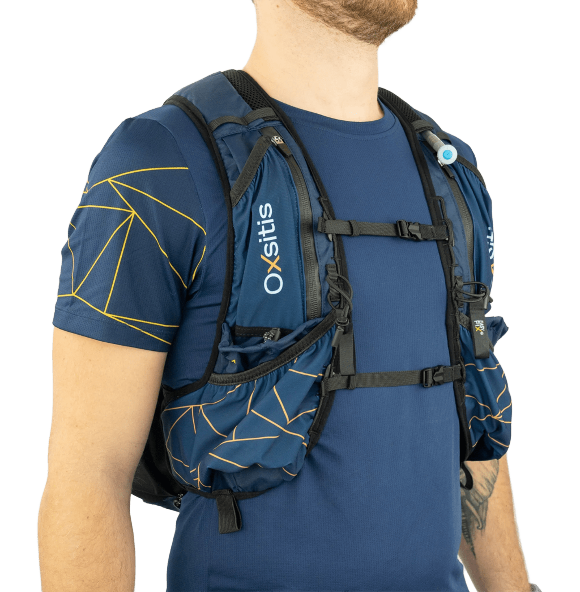 Sac à dos de trail 40 litres unisexe OXSITIS Adventure 40 Bleu marine Jaune orangé 6
