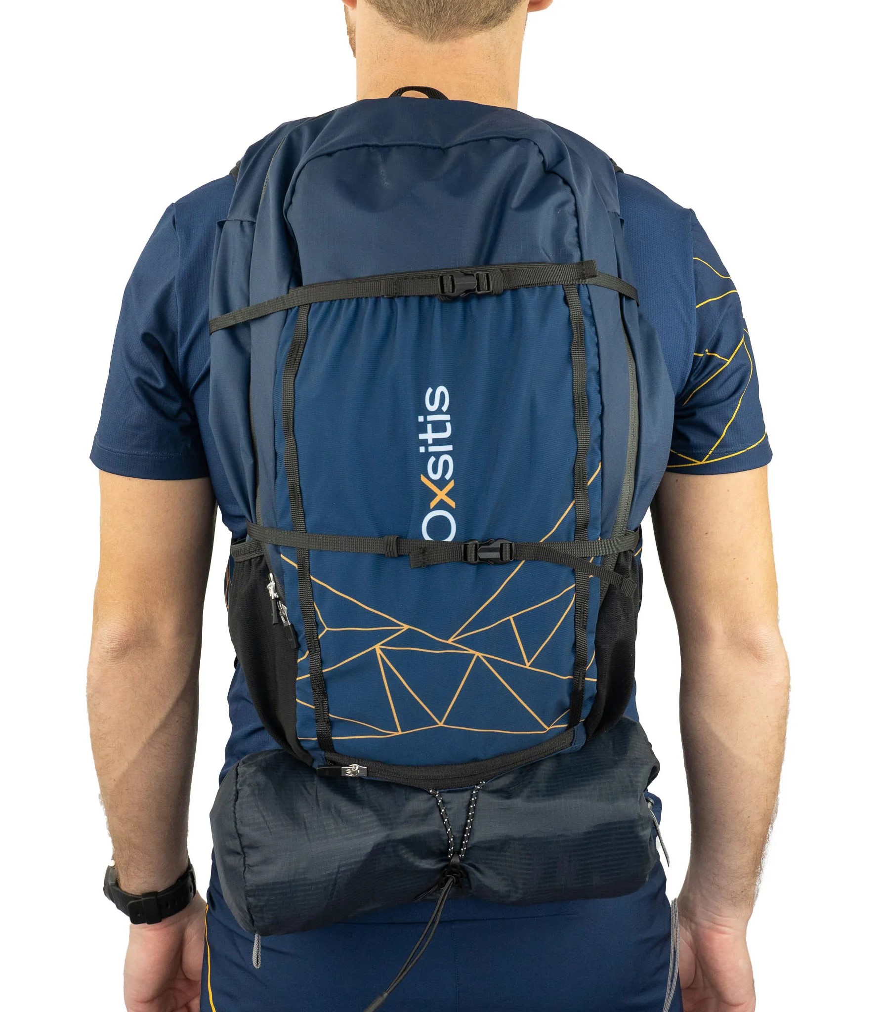 Sac à dos de trail 40 litres unisexe OXSITIS Adventure 40 Bleu marine Jaune orangé 12