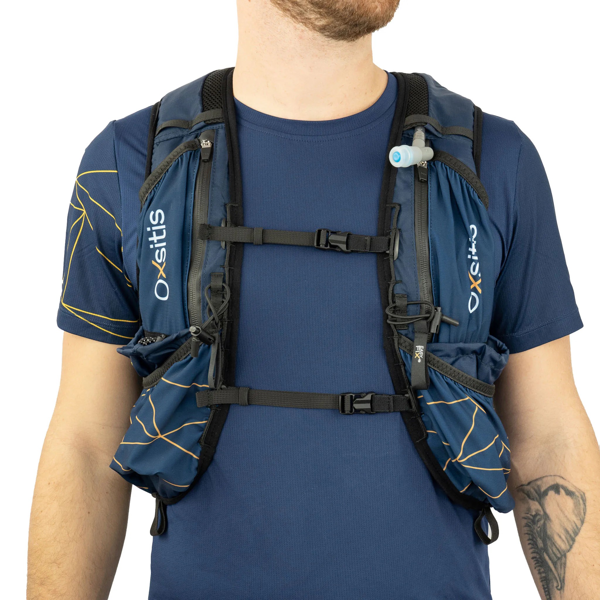 Sac à dos de trail 40 litres unisexe OXSITIS Adventure 40 Bleu marine Jaune orangé 2
