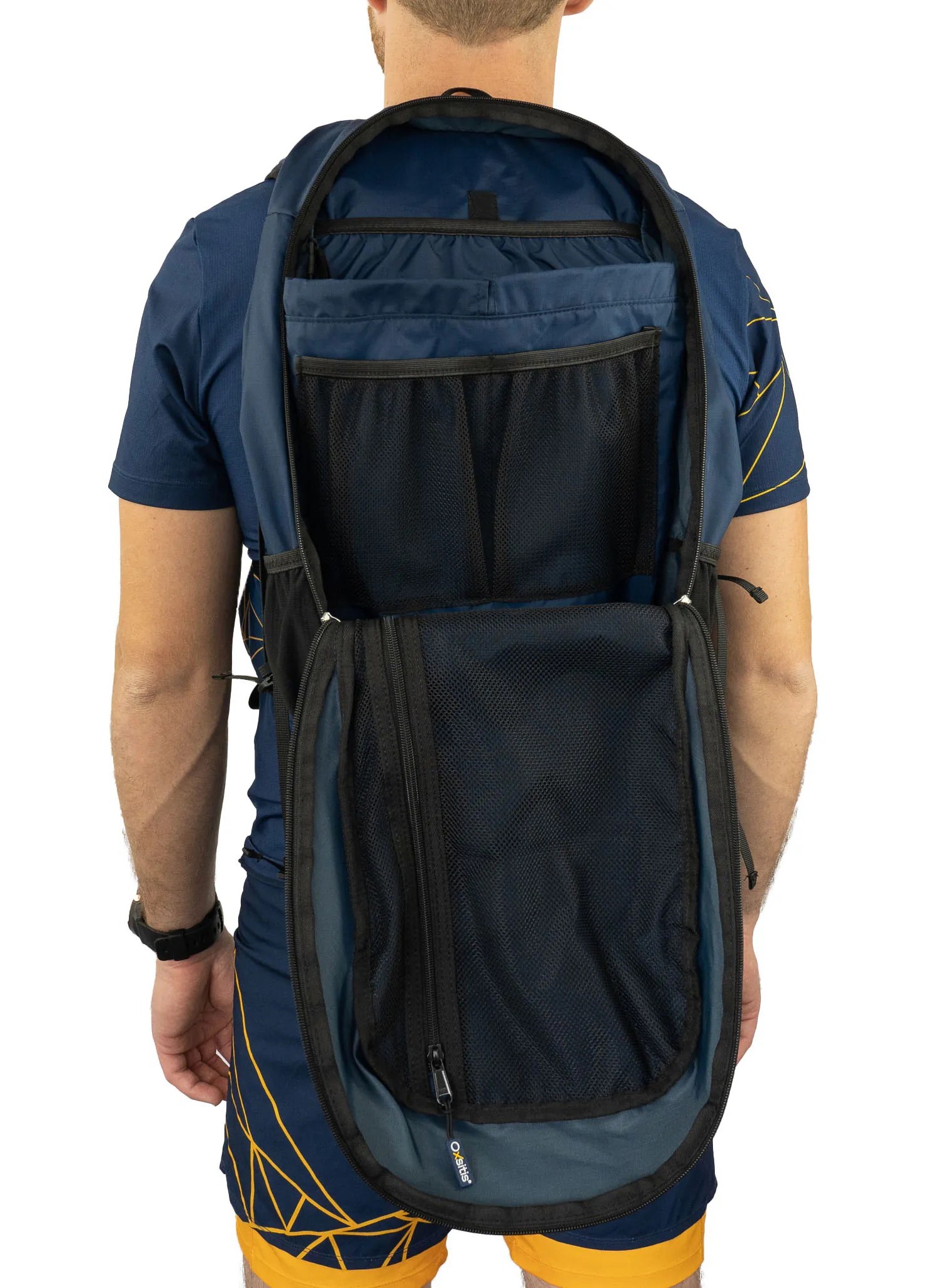 Sac à dos de trail 40 litres unisexe OXSITIS Adventure 40 Bleu marine Jaune orangé 13