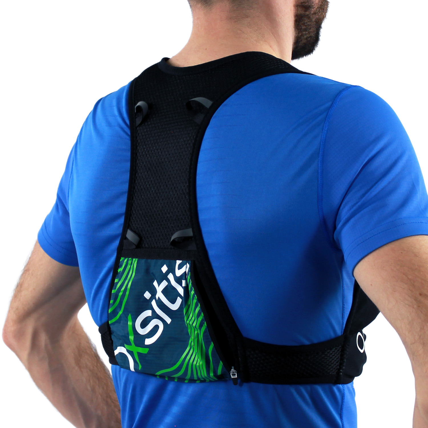 Gilet de trail 2 litres unisexe OXSITIS Atom 2 Noir Bleu marine Vert 3