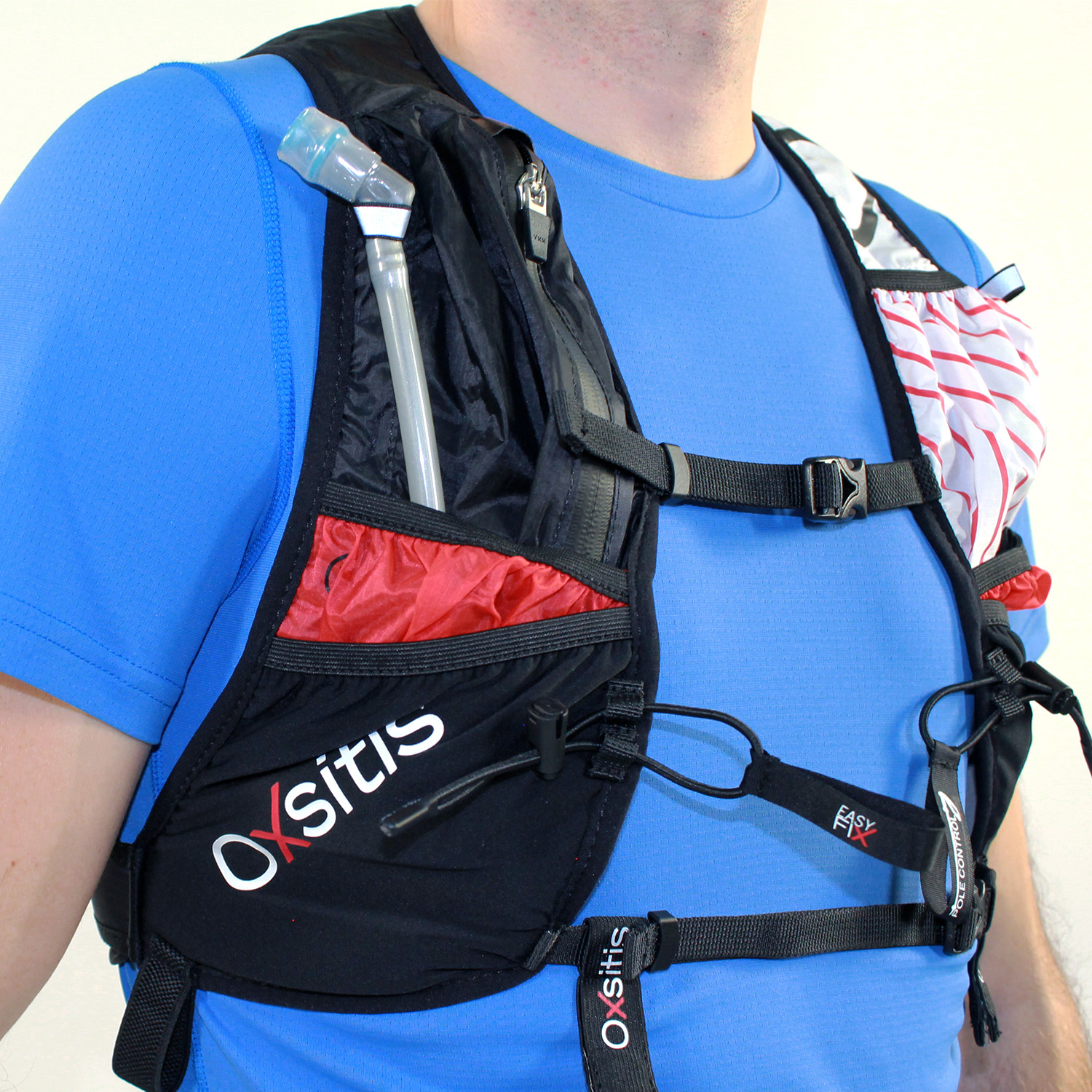 Gilet de trail 8 litres unisexe OXSITIS Pulse 8 BBR Blanc Noir Rouge 4