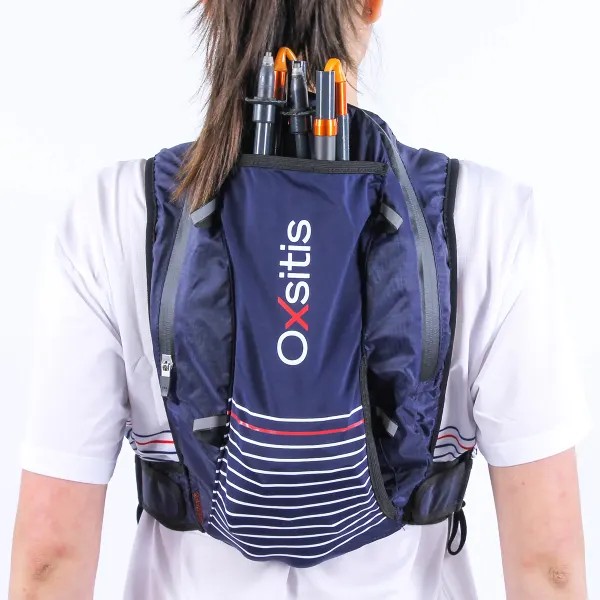 Gilet de trail 12 litres femme OXSITIS Pulse 12 BBR Bleu marine Blanc Rouge 2