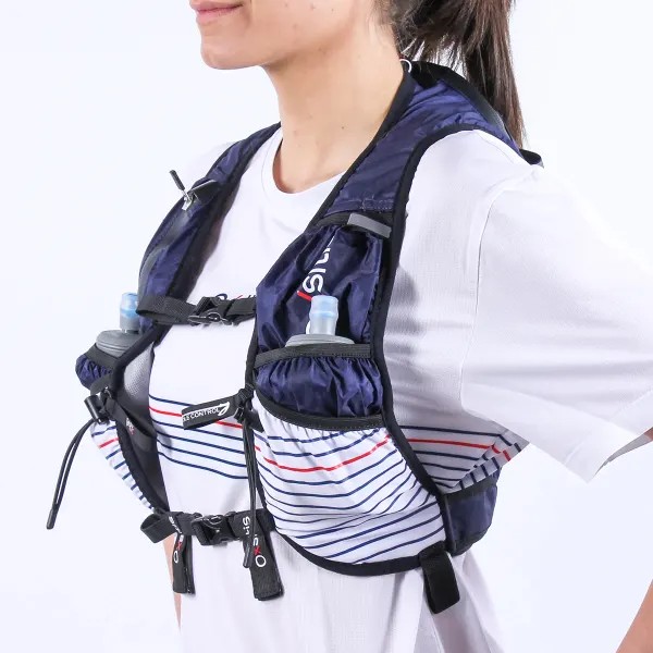 Gilet de trail 12 litres femme OXSITIS Pulse 12 BBR Bleu marine Blanc Rouge 3