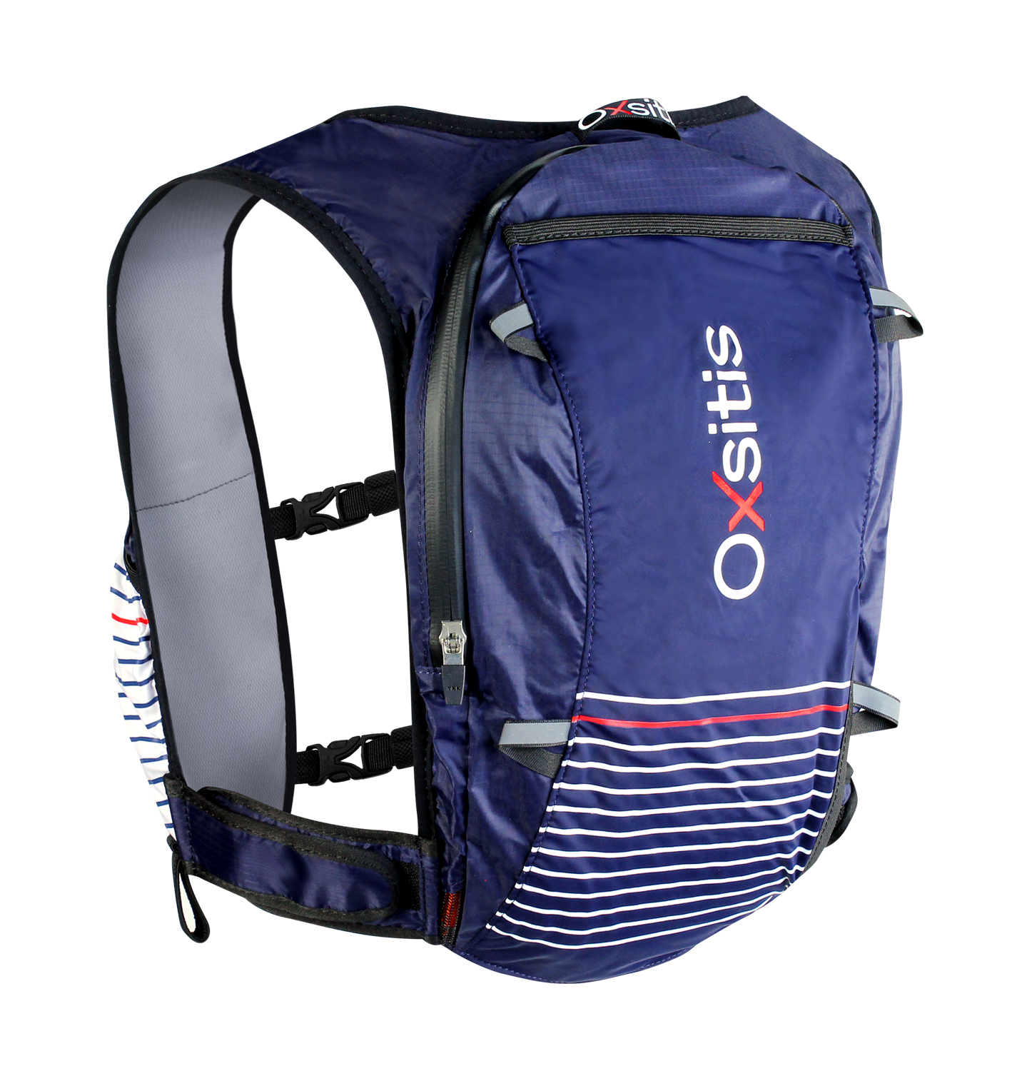 Gilet de trail 12 litres femme OXSITIS Pulse 12 BBR Bleu marine Blanc Rouge 1