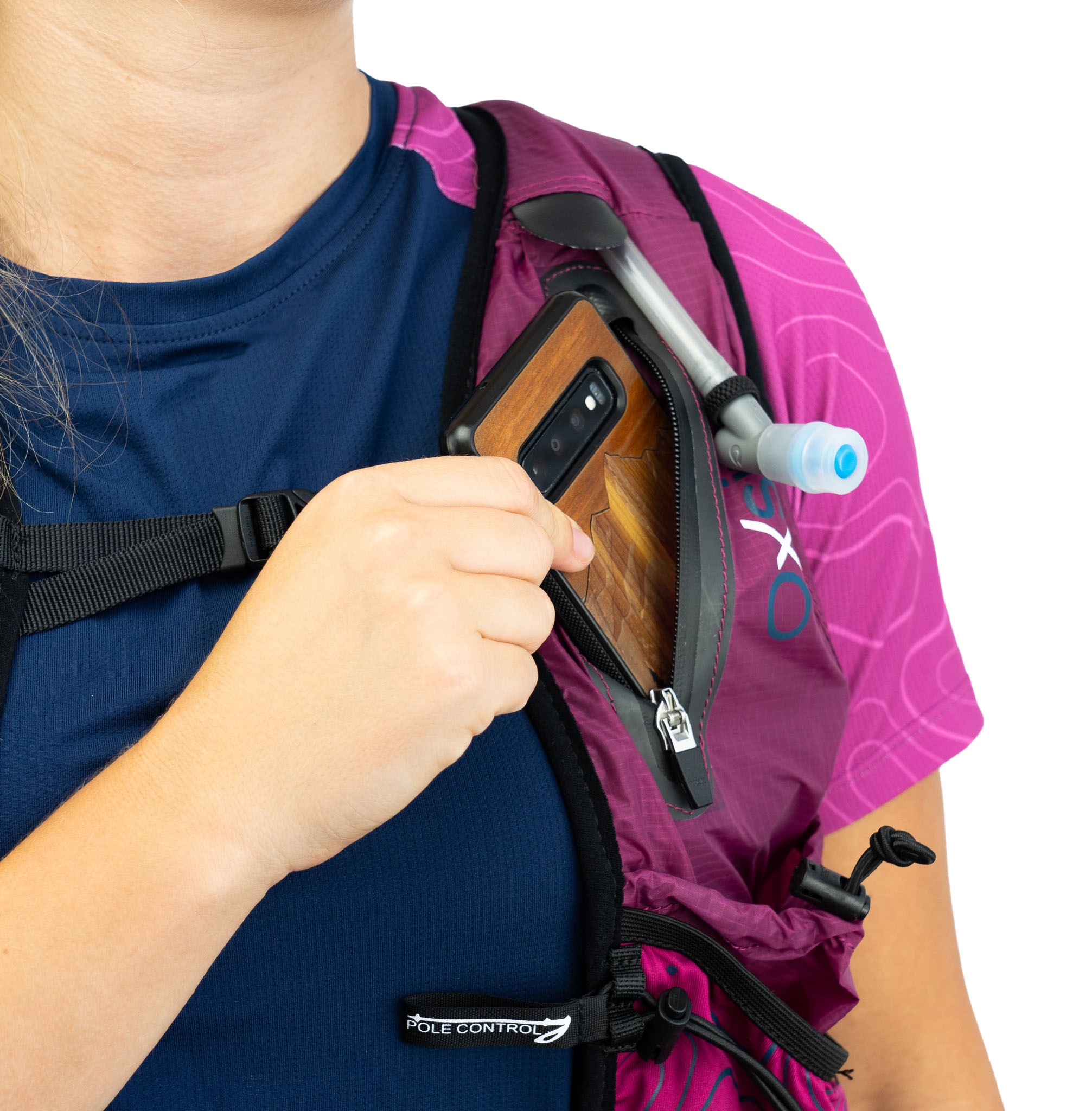 Sac à dos de trail 30 litres femme OXSITIS Enduro 30 Ultra Bleu marine Noir Rose 4