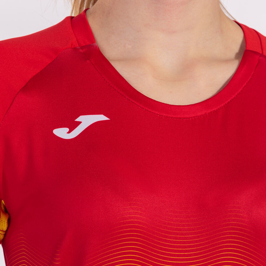 Tee-shirt manches courtes Sport Femme Joma Elite VII Rouge Blanc Jaune 5