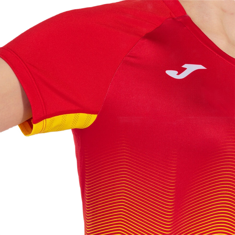 Tee-shirt manches courtes Sport Femme Joma Elite VII Rouge Blanc Jaune 7