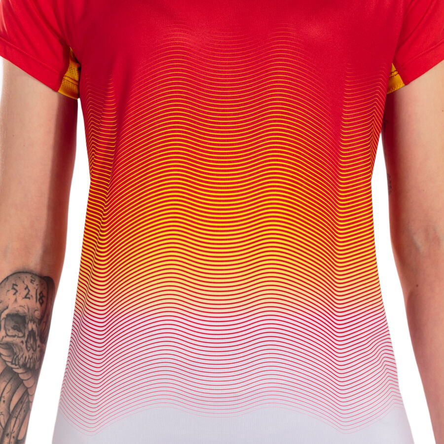 Tee-shirt manches courtes Sport Femme Joma Elite VII Rouge Blanc Jaune 6