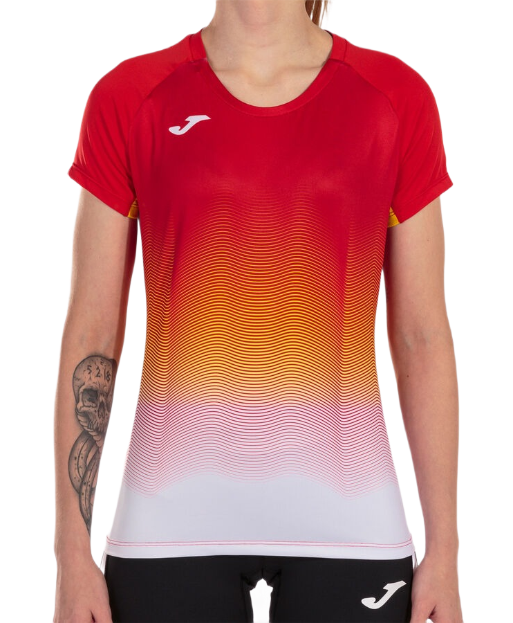 Tee-shirt manches courtes Sport Femme Joma Elite VII Rouge Blanc Jaune 2