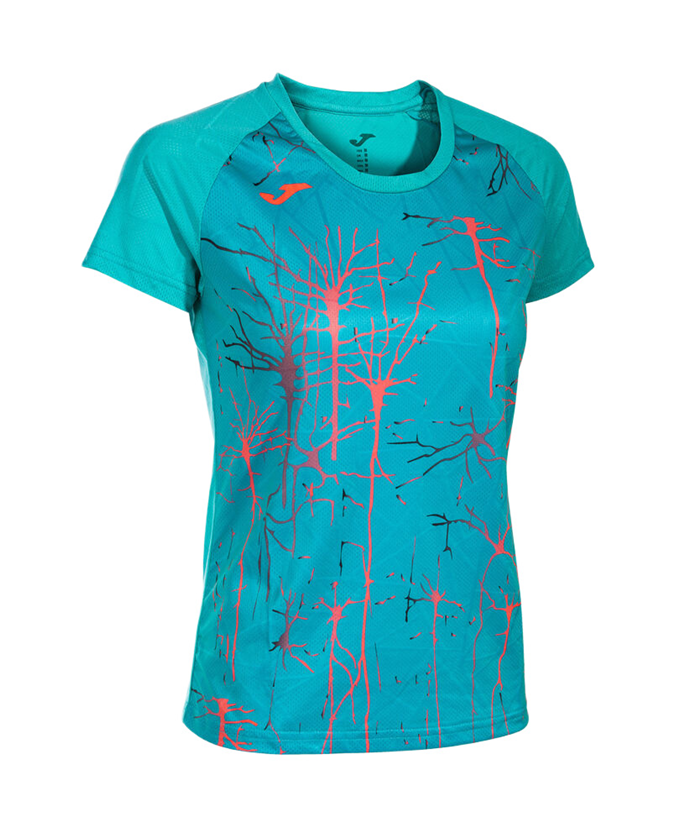 Tee-shirt manches courtes Sport Junior Fille Joma Elite IX Turquoise Rouge 1