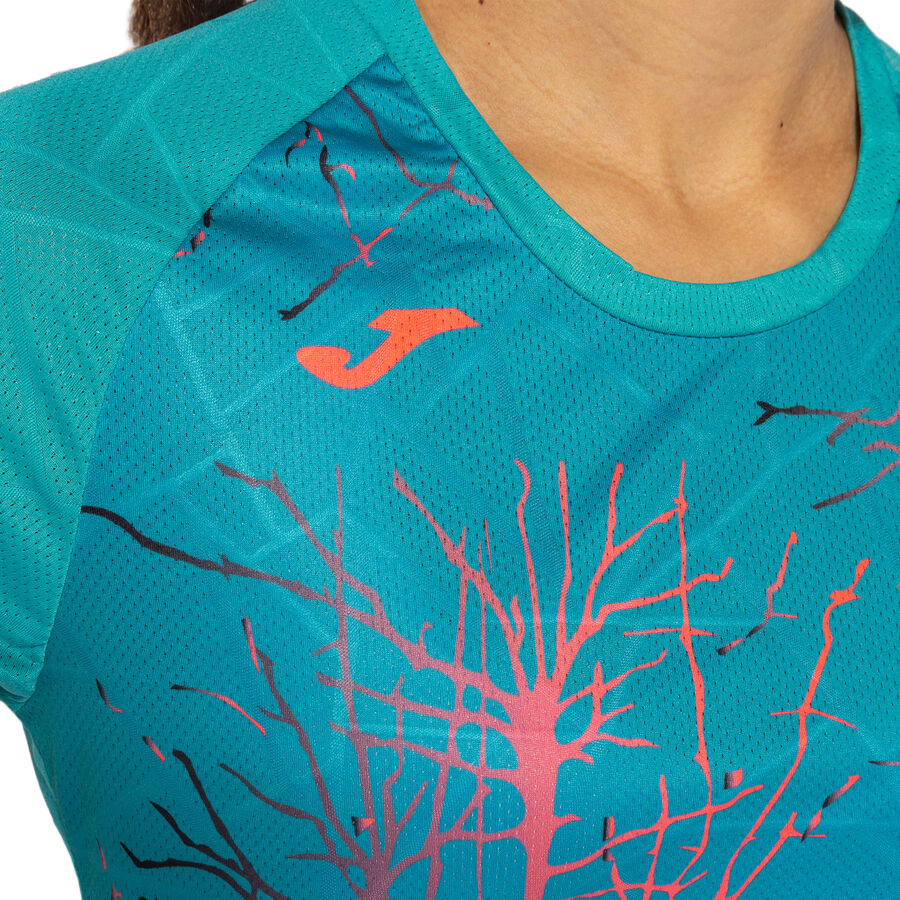 Tee-shirt manches courtes Sport Junior Fille Joma Elite IX Turquoise Rouge 5