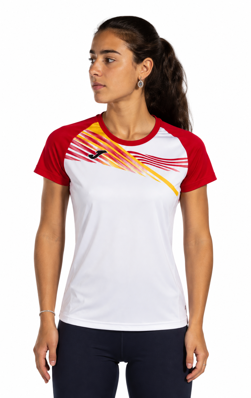 Tee-shirt manches courtes Sport Femme Joma Elite X Blanc Rouge 3