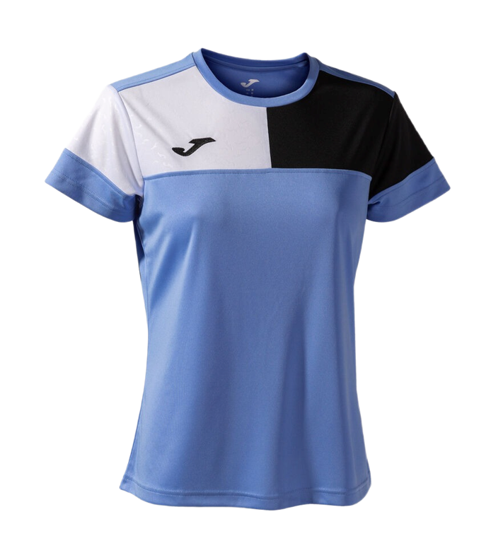 Tee-shirt manches courtes Sport Femme Joma Crew V Bleu Noir Blanc 1