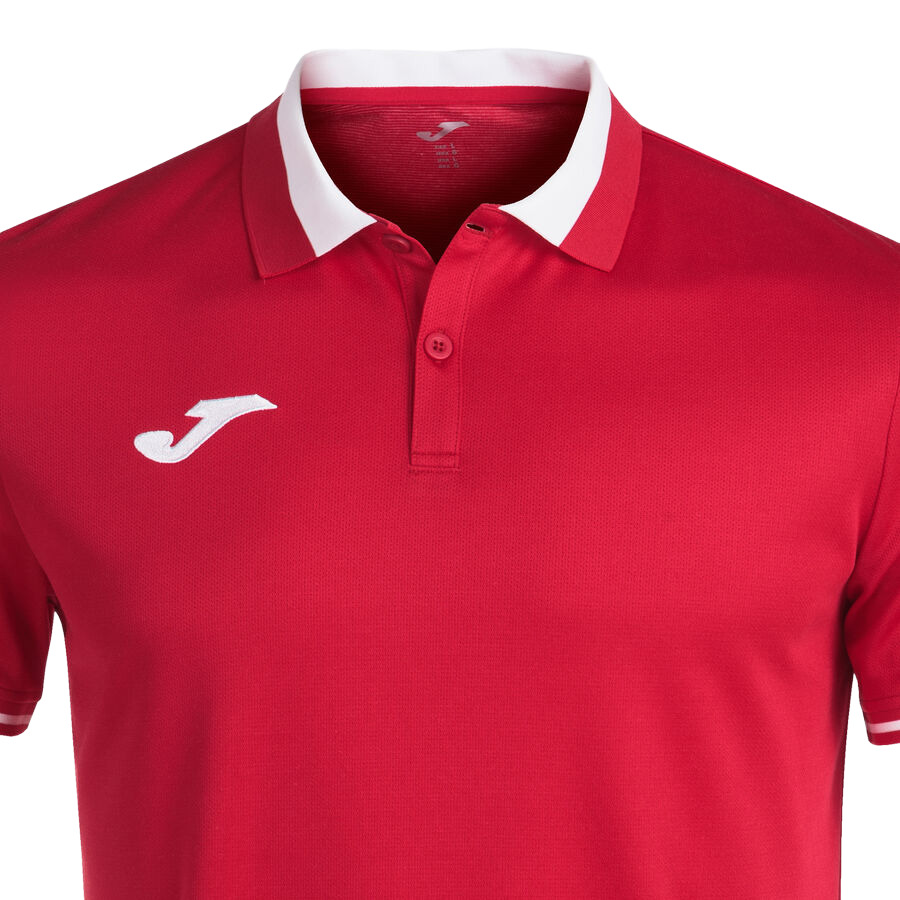 Polo manches courtes sport junior garçon Joma Championship VI Rouge Blanc 3