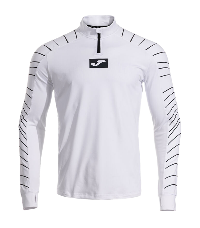 Sweatshirt running réfléchissant homme Joma R-night Blanc Noir