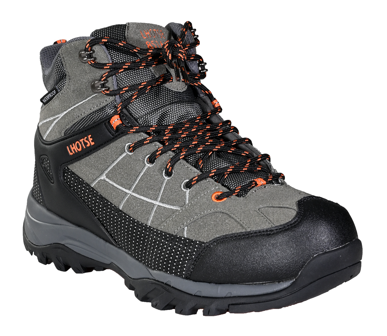 Chaussures randonnée montantes imperméables unisexe LHOTSE Chocard Gris anthracite Gris Orange 2