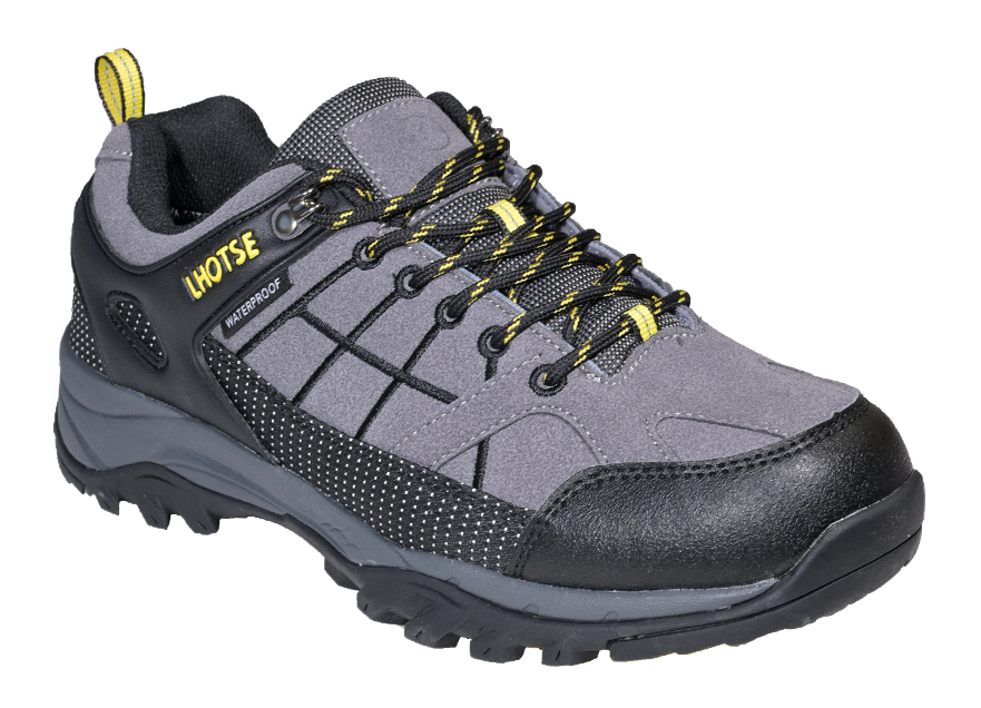 Chaussures randonnée basses imperméables unisexe LHOTSE Kiang Gris anthracite Gris Jaune 2