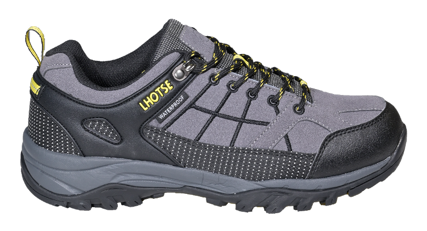 Chaussures randonnée basses imperméables unisexe LHOTSE Kiang Gris anthracite Gris Jaune 1