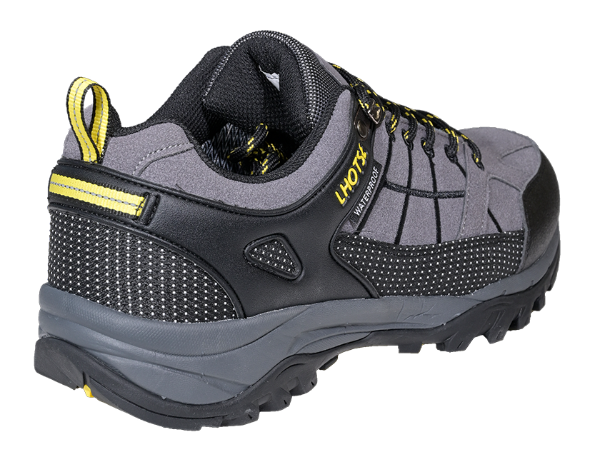 Chaussures randonnée basses imperméables unisexe LHOTSE Kiang Gris anthracite Gris Jaune 3