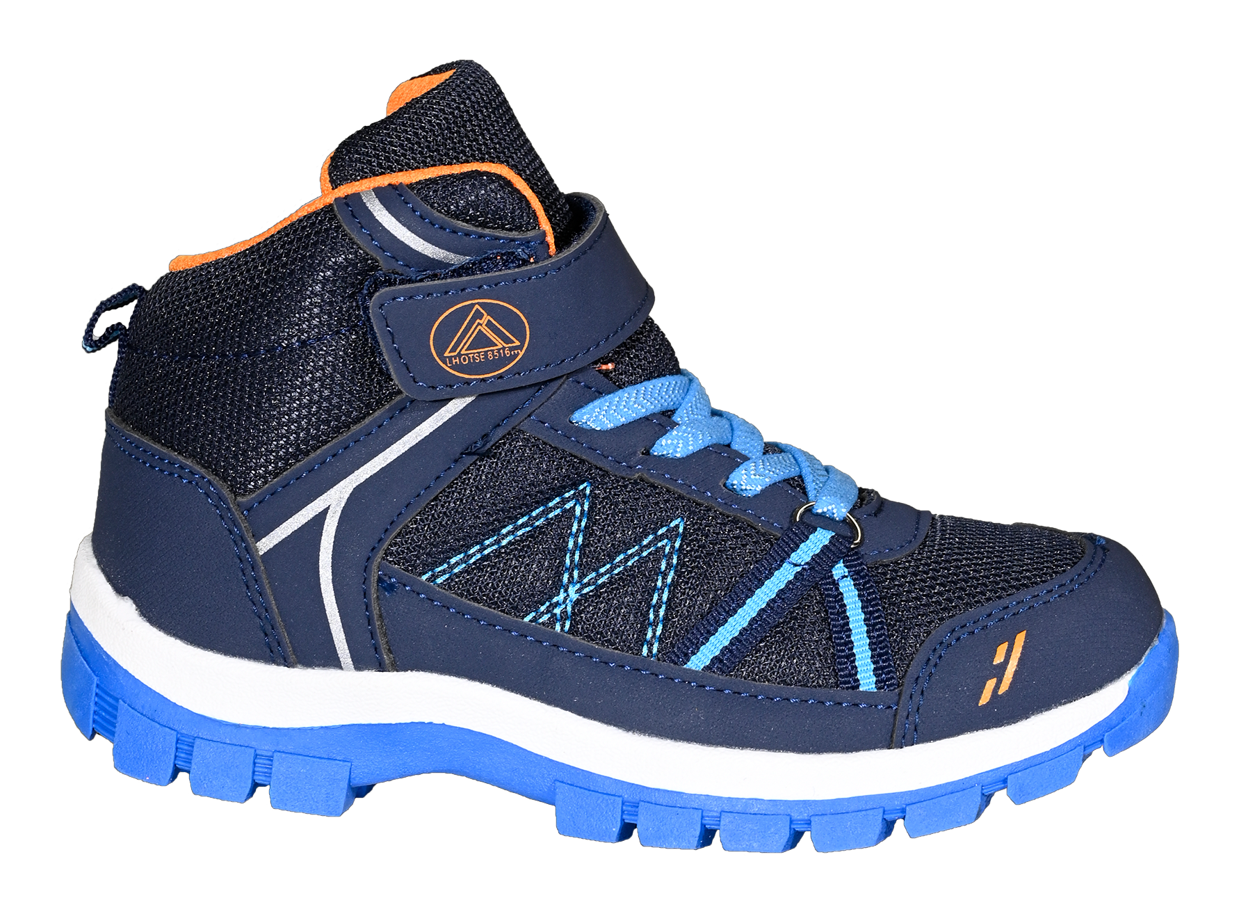 Chaussures randonnée montantes junior LHOTSE Luzule Bleu marine Bleu Orange 2