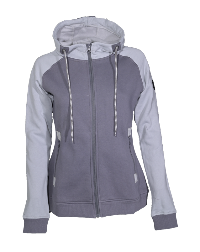 Sweat de sport avec capuche femme LHOTSE Olga Gris Gris clair 1 (2)