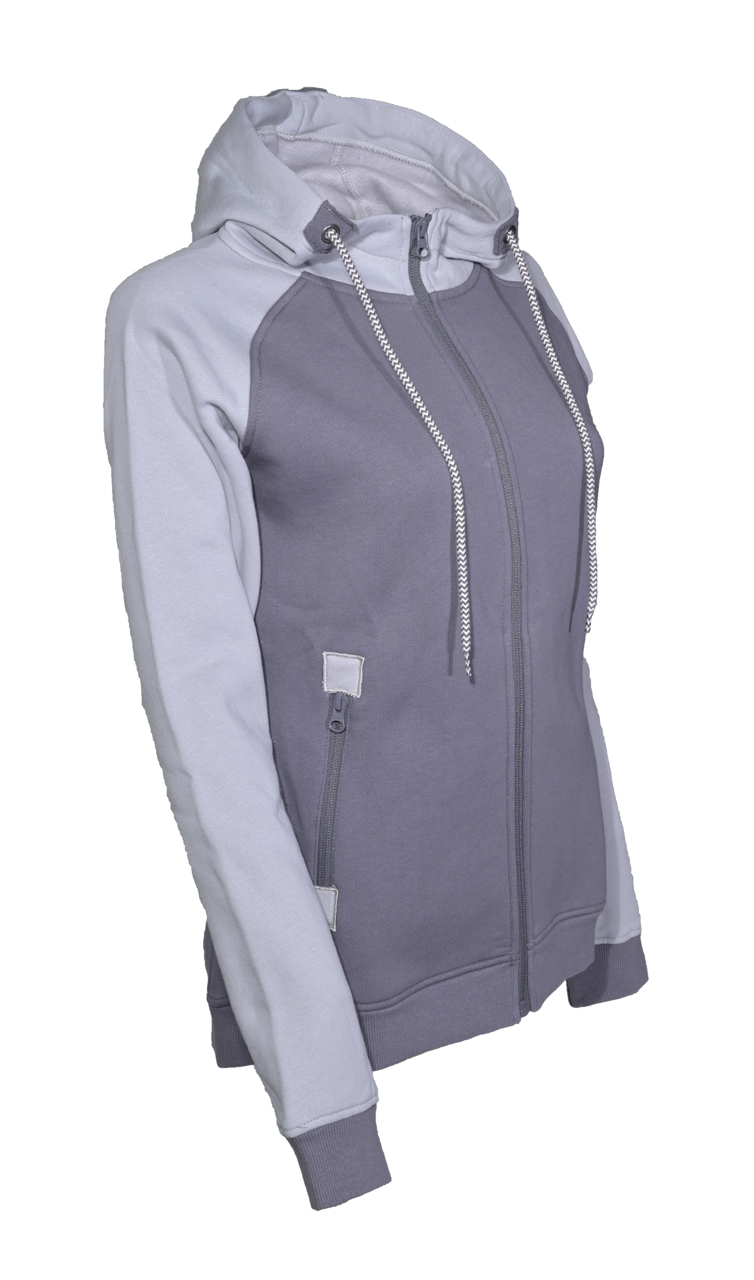 Sweat de sport avec capuche femme LHOTSE Olga Gris Gris clair 4