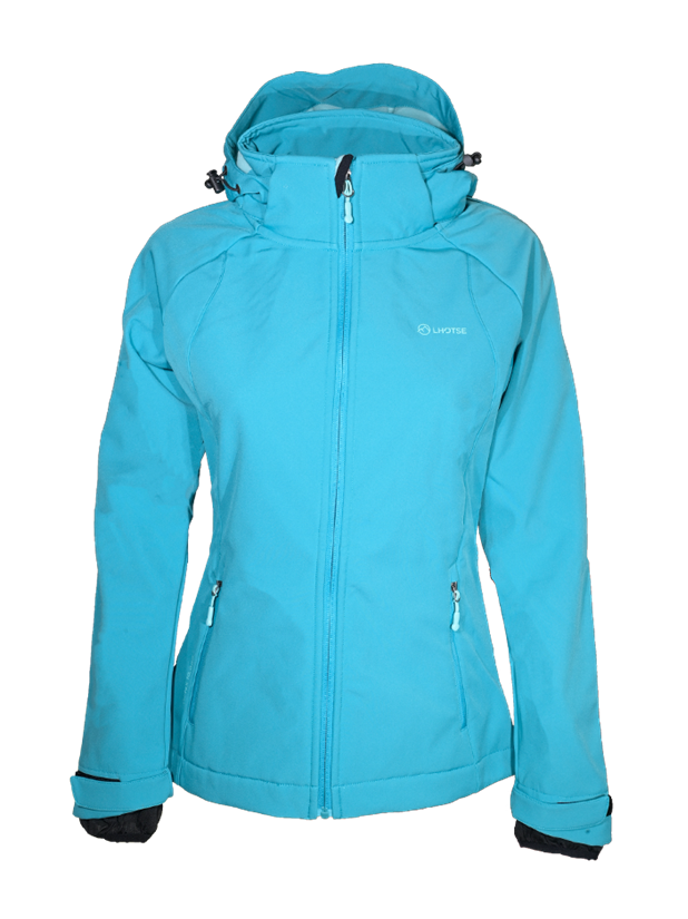 Veste softshell déperlante et respirante femme LHOTSE Joy Bleu turquoise 1