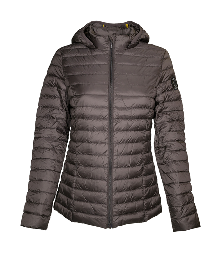 Doudoune de sport avec capuche amovible femme LHOTSE Kimi Gris taupe 1