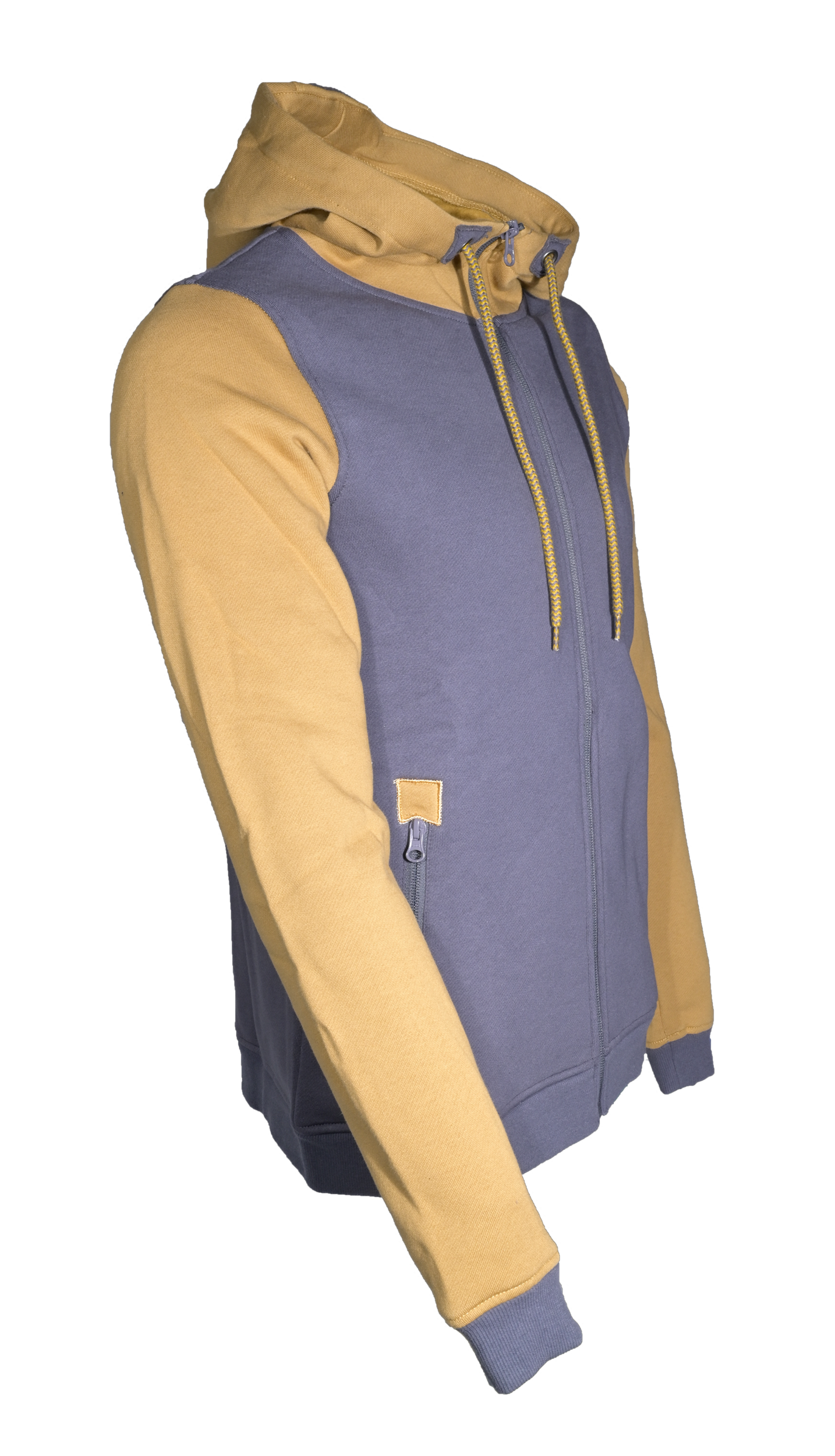 Sweat de sport avec capuche homme LHOTSE Oleg Gris anthracite Jaune moutarde 4