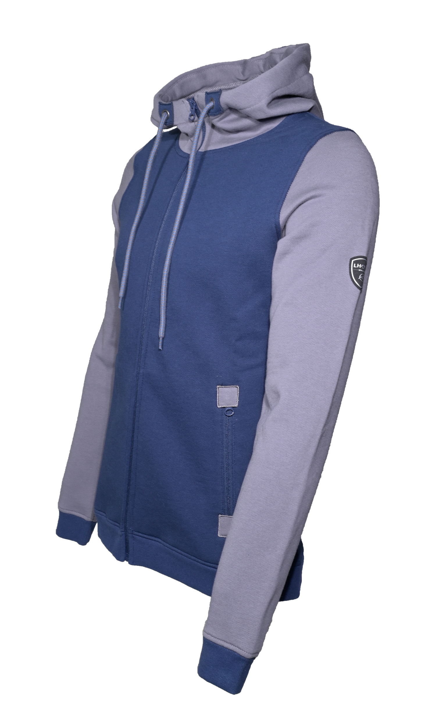 Sweat de sport avec capuche homme LHOTSE Oleg Bleu marine Gris 2