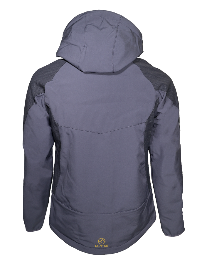 Veste softshell déperlante et respirante homme LHOTSE Aldo Gris anthracite Jaune moutarde 3