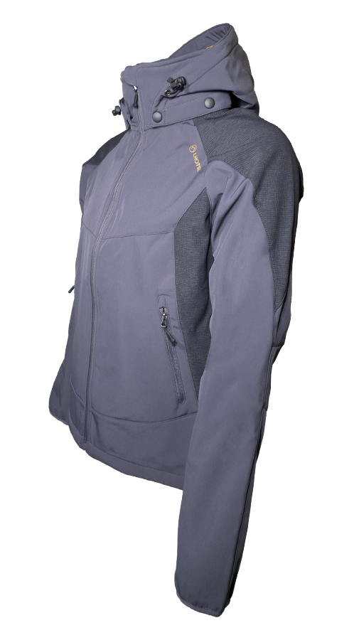 Veste softshell déperlante et respirante homme LHOTSE Aldo Gris anthracite Jaune moutarde 4