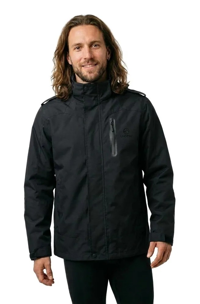 Coupe-vent imperméable de sport à capuche homme LHOTSE Tornado Noir 5
