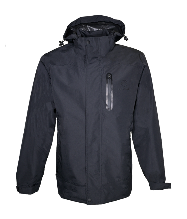 Coupe-vent imperméable de sport à capuche homme LHOTSE Tornado Noir 1