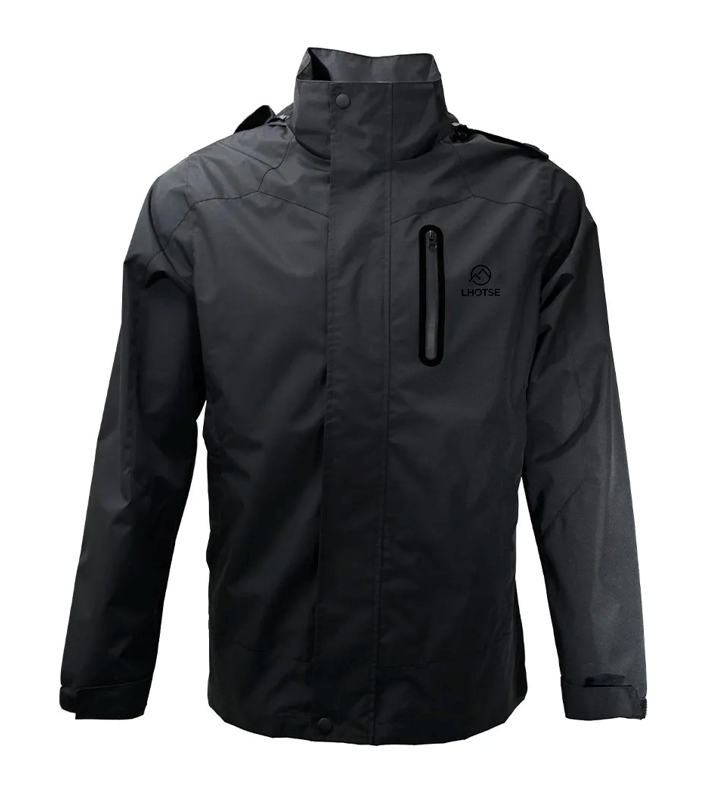 Coupe-vent imperméable de sport à capuche homme LHOTSE Tornado Noir 4