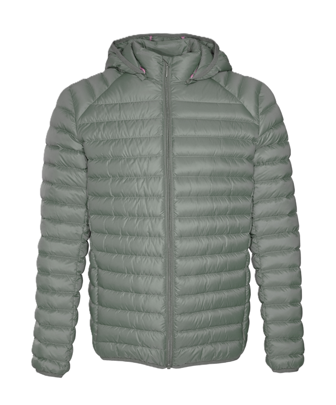 Doudoune de sport avec capuche amovible homme LHOTSE Coco Vert-gris granite 1 (2)