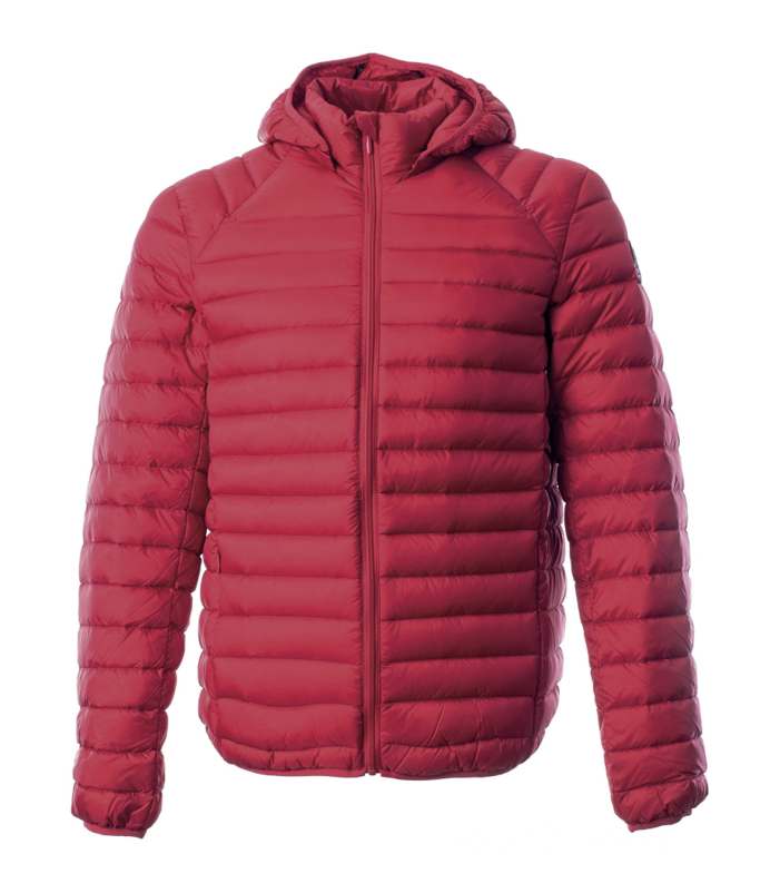 Doudoune de sport avec capuche amovible homme LHOTSE Coco Rouge tango 3