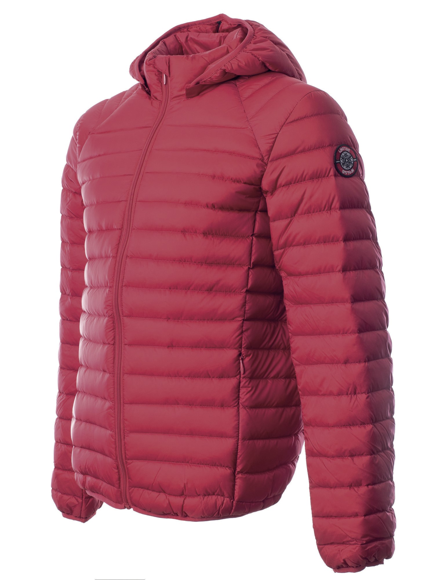 Doudoune de sport avec capuche amovible homme LHOTSE Coco Rouge tango 2