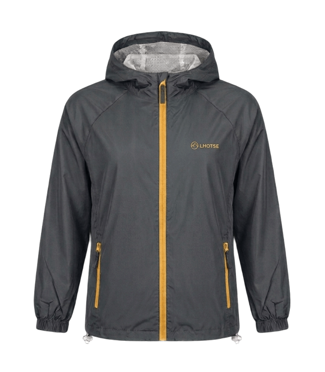 Coupe-vent imperméable de sport enfant LHOTSE Sunrise Gris anthracite Jaune moutarde 1