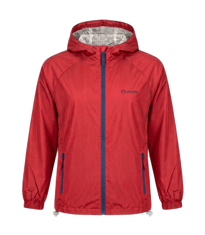 Coupe-vent imperméable de sport enfant LHOTSE Sunrise Rouge Bleu marine 1