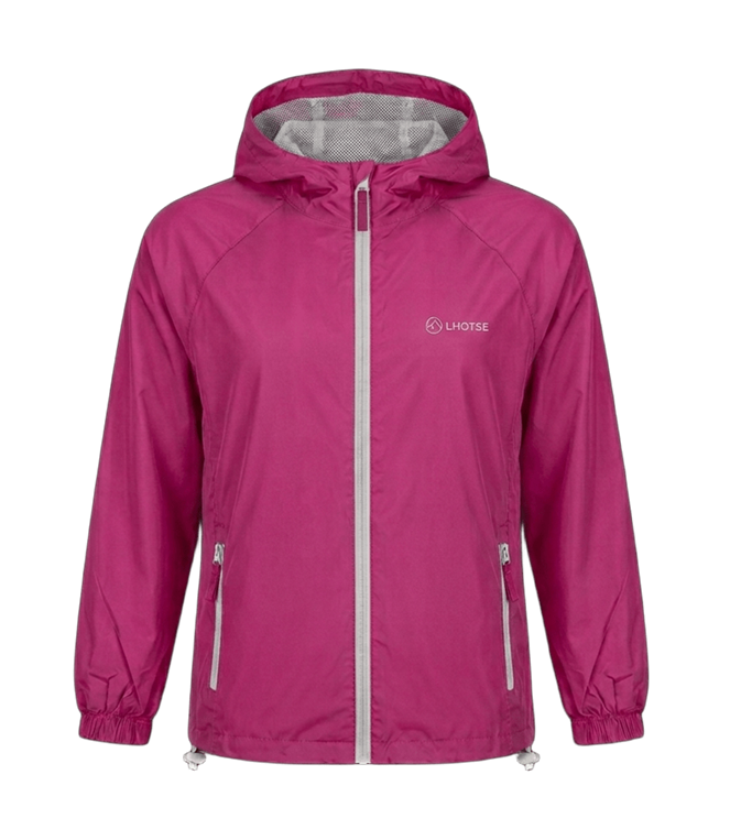 Coupe-vent imperméable de sport enfant LHOTSE Sunrise Rose fuschia Blanc 1