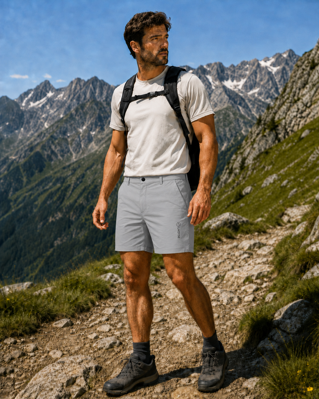 Short de randonnée homme LHOTSE Feliz Gris granite 4
